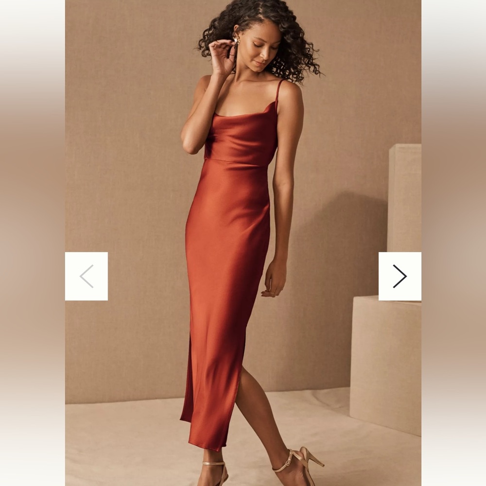 BHLDN Cali Satin Charmeuse Midi Dress